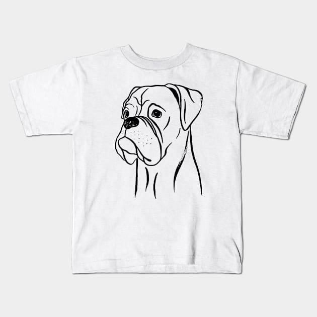 Boxer (Black and White) Kids T-Shirt by illucalliart